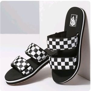 Vans Women's Black and White Checkered Sandals